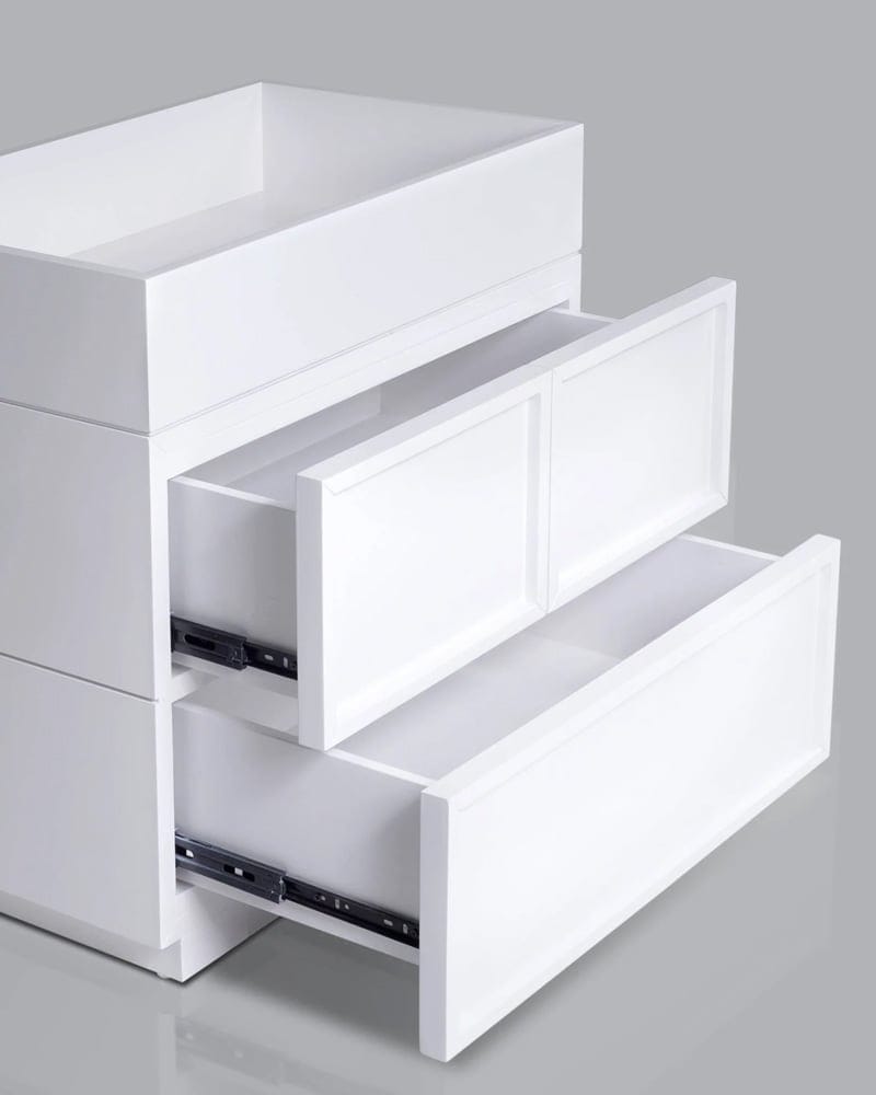 Origins by Alpine - Luca Nightstand, White - NS-31W veiw 4