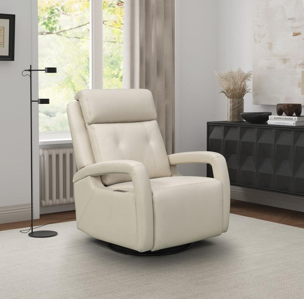BarcaLounger - Gilbert Power Swivel Glider Recliner w/Power Head Rest & Power Lumbar in Troy Cream - 8PHL1483370182 veiw 7