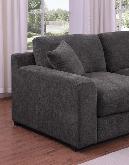 Lilola Home - Celine 128inW Gray Chenille Fabric Corner Sectional Sofa with Right-Facing Chaise, Cupholders, and Charging Ports - 89296-1 veiw 8