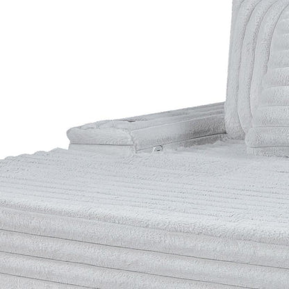 Lilola Home - Symphony 67inW Light Gray Corduroy Oversized Sofa Chaise Lounge Chair with Cupholders and USB Charging Port - 81563 veiw 3