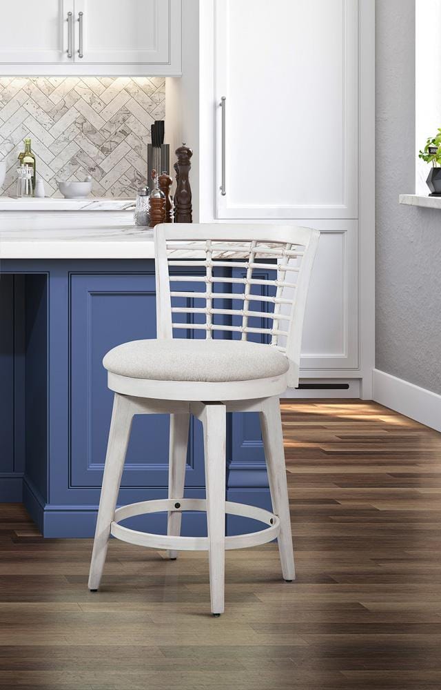 American Woodcrafters - Beach Comber Counter Height Swivel Stool - Weathered White - D-8510-345-25F veiw 3