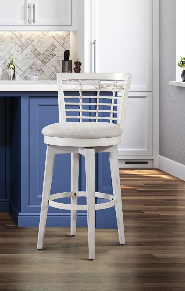 American Woodcrafters - Beach Comber Bar Height Swivel Stool - Weathered White - D-8510-345-30F veiw 5