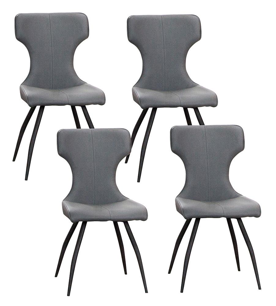 Sunset Trading - Echo Upholstered Dining Chairs (Set of 4) - Charcoal Gray/Matte Black Legs - CR-G5124-01-4 veiw 1