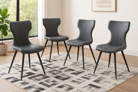 Sunset Trading - Echo Upholstered Dining Chairs (Set of 4) - Charcoal Gray/Matte Black Legs - CR-G5124-01-4 veiw 2