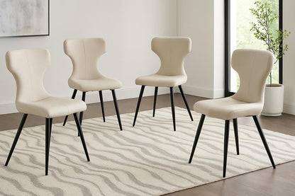 Sunset Trading - Echo Upholstered Dining Chairs (Set of 4) - Taupe/Matte Black Legs - CR-G5124-03-4 veiw 2