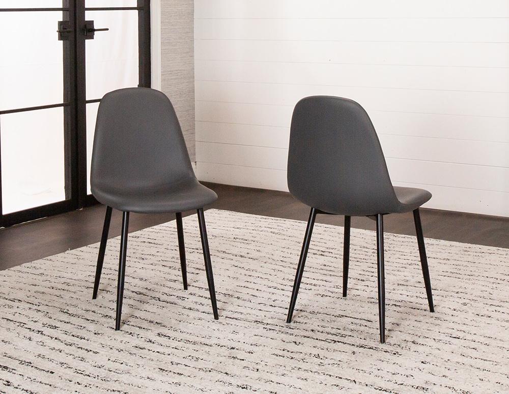 Sunset Trading - Leda Dining Chairs (Set of 2) - Charcoal Grey/Matte Black Legs - CR-K5338-01-2 veiw 2
