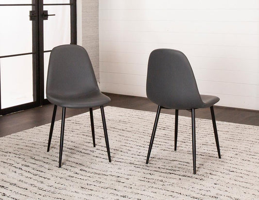 Sunset Trading - Leda Dining Chairs (Set of 2) - Charcoal Grey/Matte Black Legs - CR-K5338-01-2 veiw 2