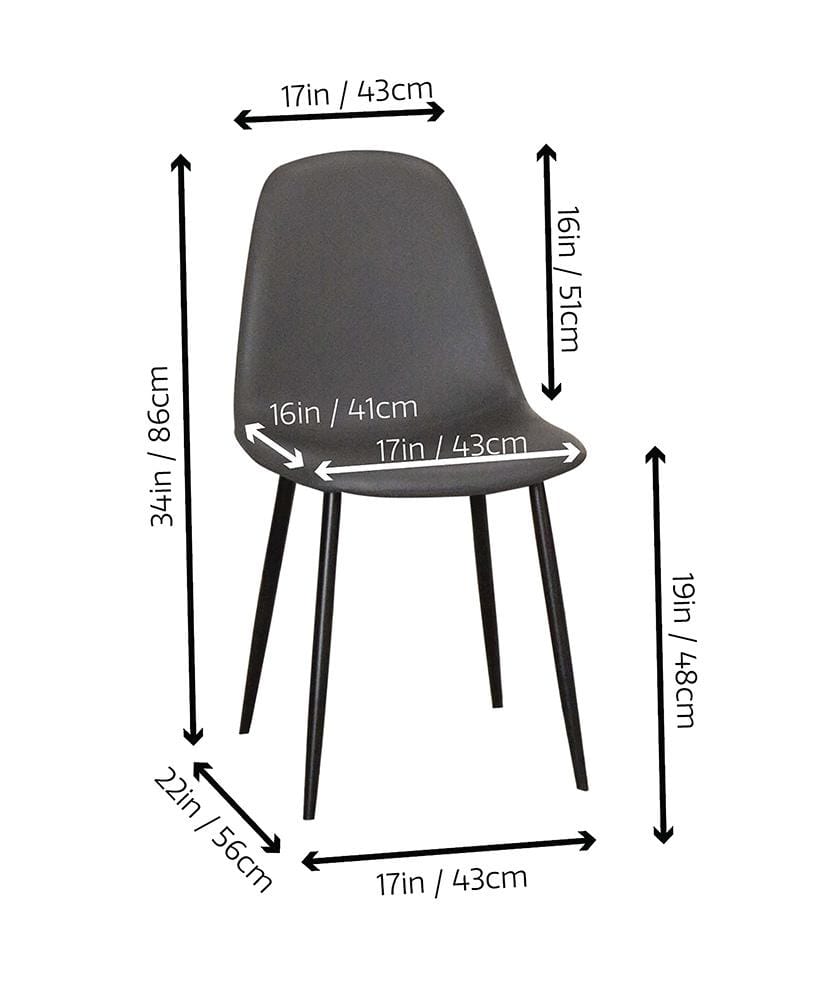 Sunset Trading - Leda Dining Chairs (Set of 2) - Charcoal Grey/Matte Black Legs - CR-K5338-01-2 veiw 3