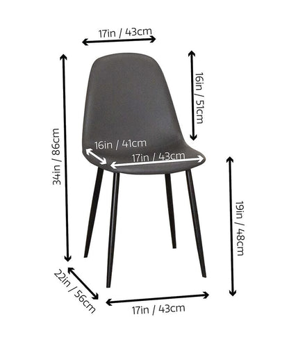 Sunset Trading - Leda Dining Chairs (Set of 2) - Charcoal Grey/Matte Black Legs - CR-K5338-01-2 veiw 3