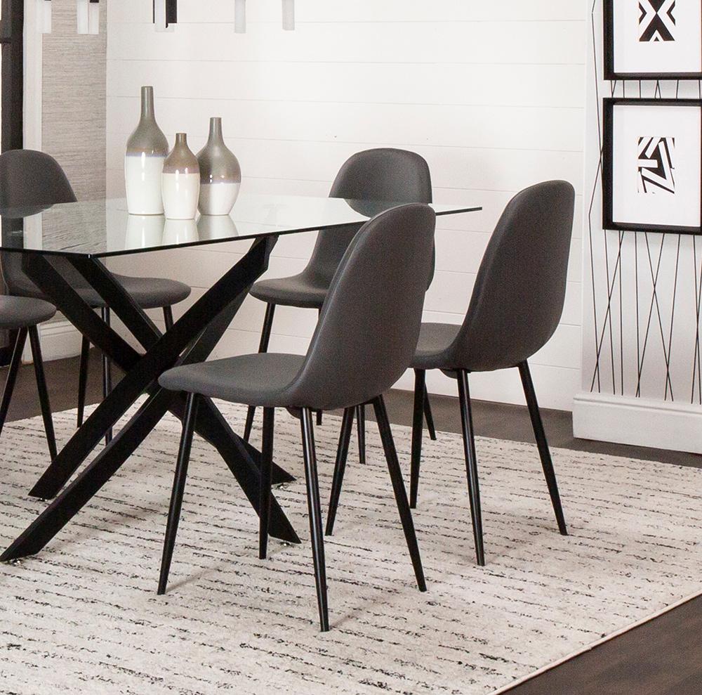 Sunset Trading - Leda Dining Chairs (Set of 2) - Charcoal Grey/Matte Black Legs - CR-K5338-01-2 veiw 5