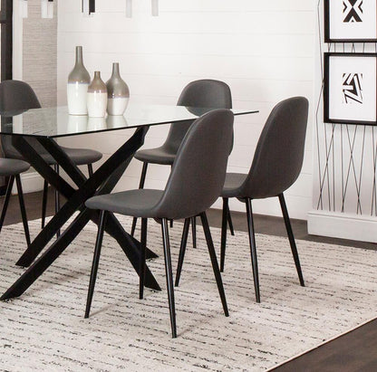Sunset Trading - Leda Dining Chairs (Set of 2) - Charcoal Grey/Matte Black Legs - CR-K5338-01-2 veiw 5