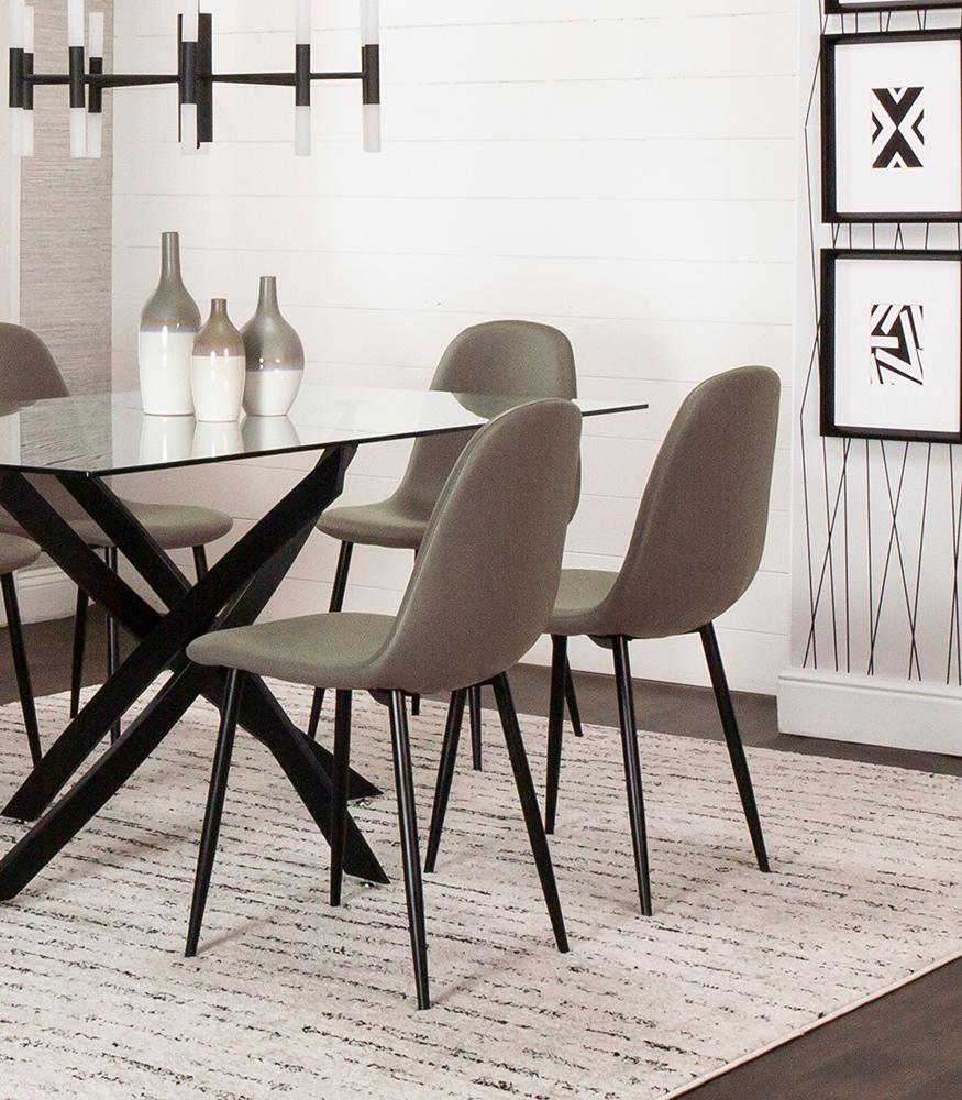 Sunset Trading - Leda Dining Chairs (Set of 2) - Mocha Brown/Matte Black Legs - CR-K5338-09-2 veiw 5