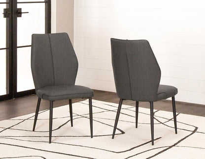Sunset Trading - Mara Faux Leather Dining Chairs (Set of 2) - Charcoal Grey/Matte Black Legs - CR-G5458-01-2 veiw 2