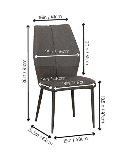 Sunset Trading - Mara Faux Leather Dining Chairs (Set of 2) - Charcoal Grey/Matte Black Legs - CR-G5458-01-2 veiw 3