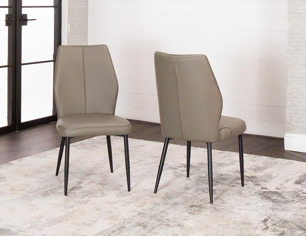 Sunset Trading - Mara Faux Leather Dining Chairs (Set of 2) - Mocha Brown/Matte Black Legs - CR-G5458-09-2 veiw 2