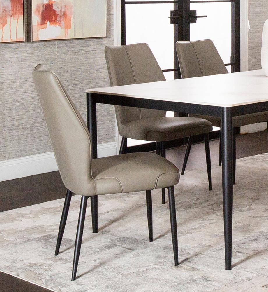Sunset Trading - Mara Faux Leather Dining Chairs (Set of 2) - Mocha Brown/Matte Black Legs - CR-G5458-09-2 veiw 4