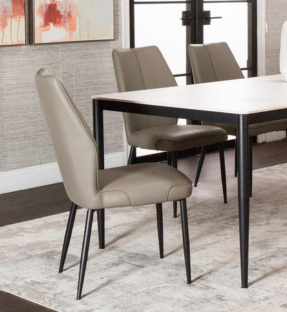 Sunset Trading - Mara Faux Leather Dining Chairs (Set of 2) - Mocha Brown/Matte Black Legs - CR-G5458-09-2 veiw 4