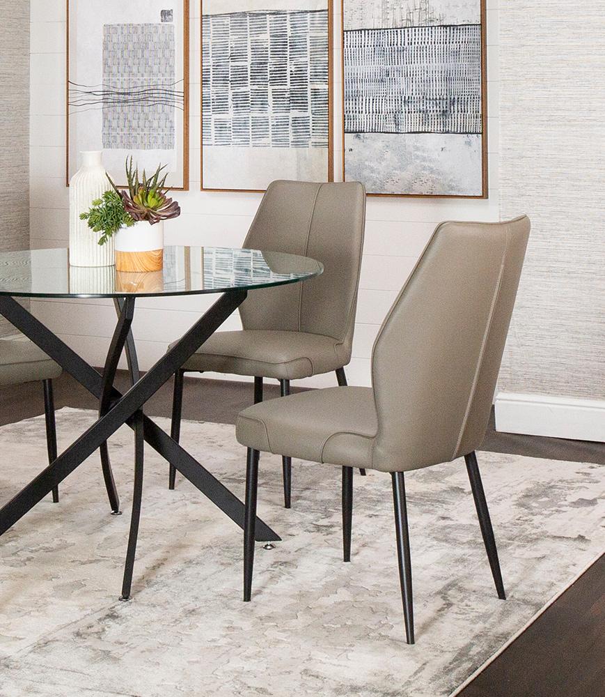 Sunset Trading - Mara Faux Leather Dining Chairs (Set of 2) - Mocha Brown/Matte Black Legs - CR-G5458-09-2 veiw 5