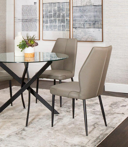 Sunset Trading - Mara Faux Leather Dining Chairs (Set of 2) - Mocha Brown/Matte Black Legs - CR-G5458-09-2 veiw 5