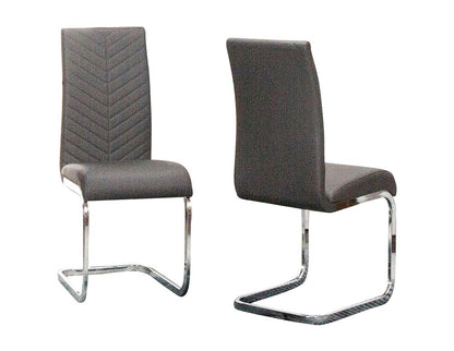 Sunset Trading - Mist Faux Leather Upholstered Dining Chairs (Set of 2) - Charcoal Grey/Silver Chrome Legs - CR-G5466-01-2 veiw 1