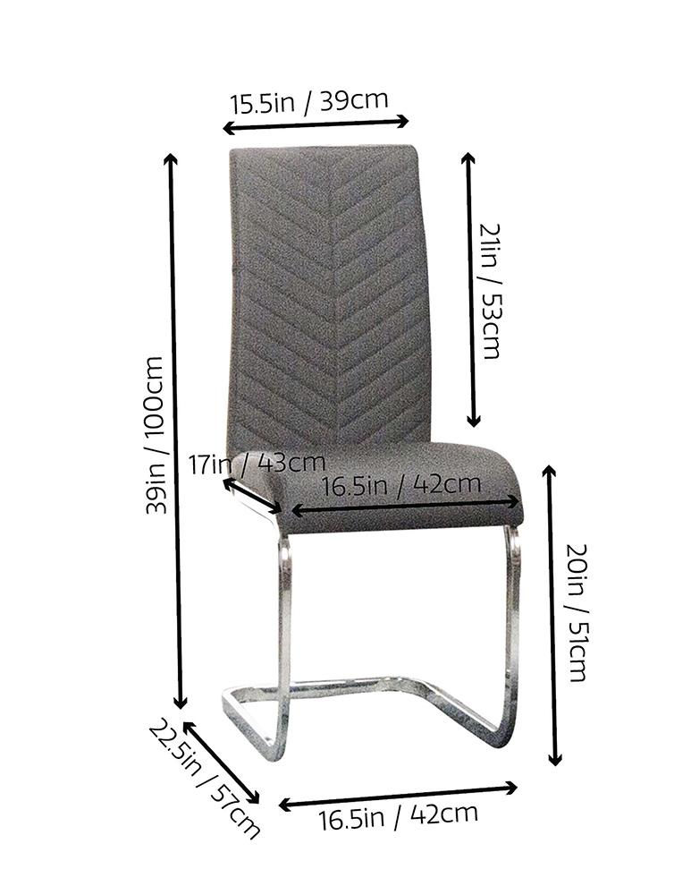 Sunset Trading - Mist Faux Leather Upholstered Dining Chairs (Set of 2) - Charcoal Grey/Silver Chrome Legs - CR-G5466-01-2 veiw 3