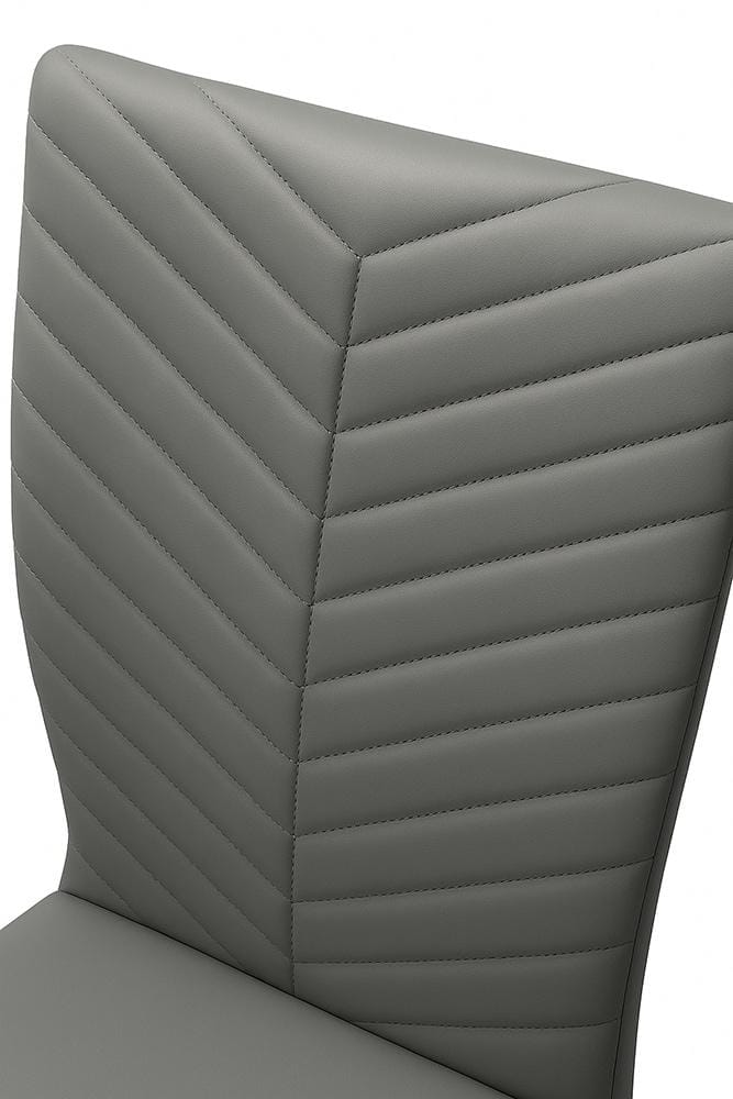 Sunset Trading - Mist Faux Leather Upholstered Dining Chairs (Set of 2) - Charcoal Grey/Silver Chrome Legs - CR-G5466-01-2 veiw 4