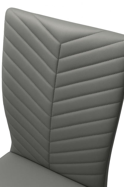 Sunset Trading - Mist Faux Leather Upholstered Dining Chairs (Set of 2) - Charcoal Grey/Silver Chrome Legs - CR-G5466-01-2 veiw 4
