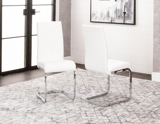 Sunset Trading - Mist Faux Leather Dining Chairs (Set of 2) - White/Silver Chrome Legs - CR-G5466-07-2 veiw 2