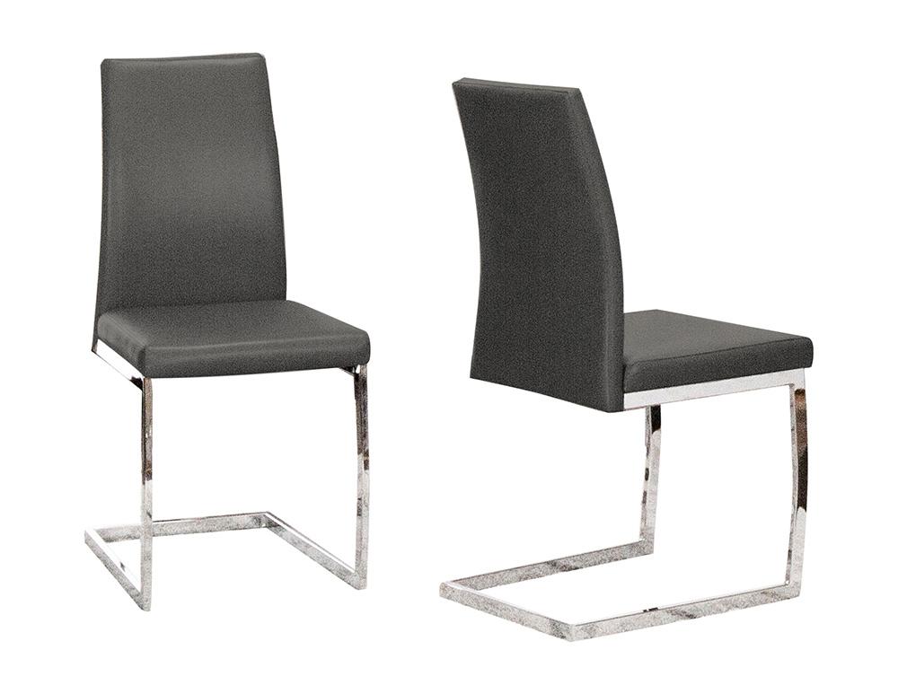 Sunset Trading - Sela Upholstered Breuer Dining Chairs (Set of 2) - Charcoal/Silver Chrome Legs - CR-G5655-03-2 veiw 1