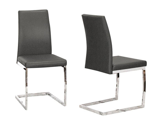 Sunset Trading - Sela Upholstered Breuer Dining Chairs (Set of 2) - Charcoal/Silver Chrome Legs - CR-G5655-03-2 veiw 1