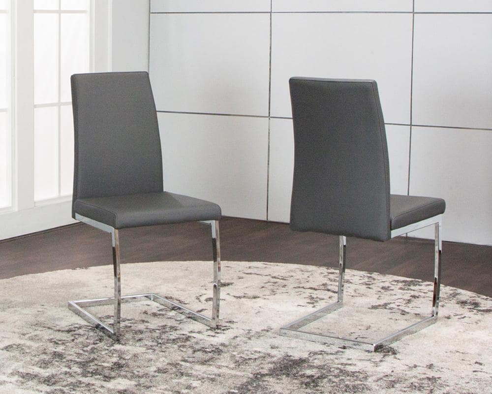 Sunset Trading - Sela Upholstered Breuer Dining Chairs (Set of 2) - Charcoal/Silver Chrome Legs - CR-G5655-03-2 veiw 2