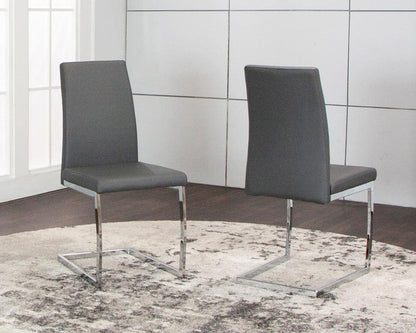 Sunset Trading - Sela Upholstered Breuer Dining Chairs (Set of 2) - Charcoal/Silver Chrome Legs - CR-G5655-03-2 veiw 2