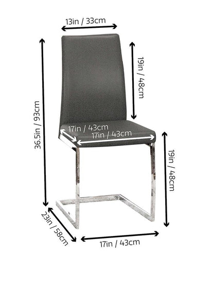 Sunset Trading - Sela Upholstered Breuer Dining Chairs (Set of 2) - Charcoal/Silver Chrome Legs - CR-G5655-03-2 veiw 3
