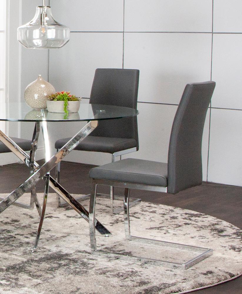 Sunset Trading - Sela Upholstered Breuer Dining Chairs (Set of 2) - Charcoal/Silver Chrome Legs - CR-G5655-03-2 veiw 4