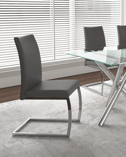 Sunset Trading - Sela Upholstered Breuer Dining Chairs (Set of 2) - Charcoal/Silver Chrome Legs - CR-G5655-03-2 veiw 5