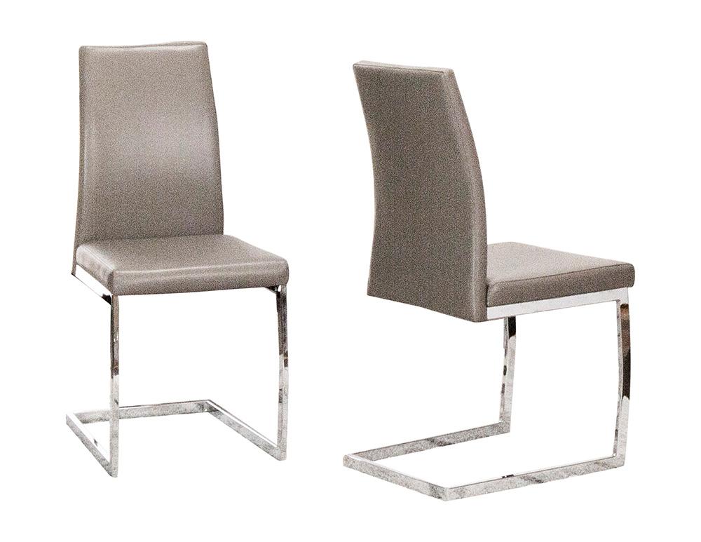 Sunset Trading - Sela Upholstered Breuer Dining Chairs (Set of 2) - Mushroom Grey/Silver Chrome Legs - CR-G5655-14-2 veiw 1
