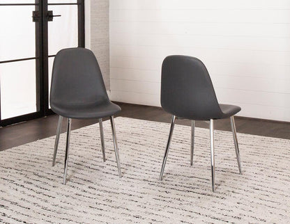 Sunset Trading - Venu Dining Chairs (Set of 2) - Charcoal Grey/Silver Chrome Legs - CR-K5770-01-2 veiw 2