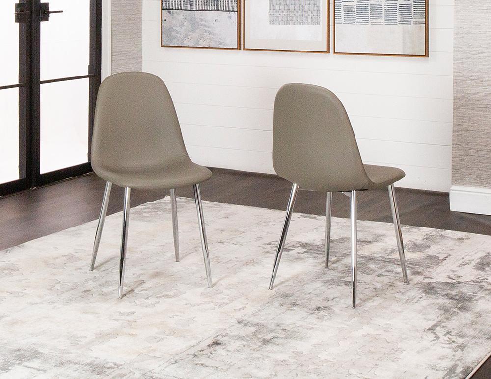 Sunset Trading - Venu Dining Chairs (Set of 2) - Mocha Brown/Silver Chrome Legs - CR-K5770-09-2 veiw 2