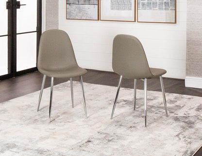 Sunset Trading - Venu Dining Chairs (Set of 2) - Mocha Brown/Silver Chrome Legs - CR-K5770-09-2 veiw 2