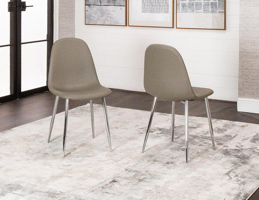 Sunset Trading - Venu Dining Chairs (Set of 2) - Mocha Brown/Silver Chrome Legs - CR-K5770-09-2 veiw 2