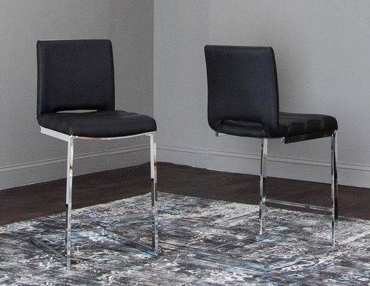 Sunset Trading - Delta 24in Upholstered Barstools (Set of 2) - Black/Silver Chrome Legs - CR-G5115-24-2 veiw 1