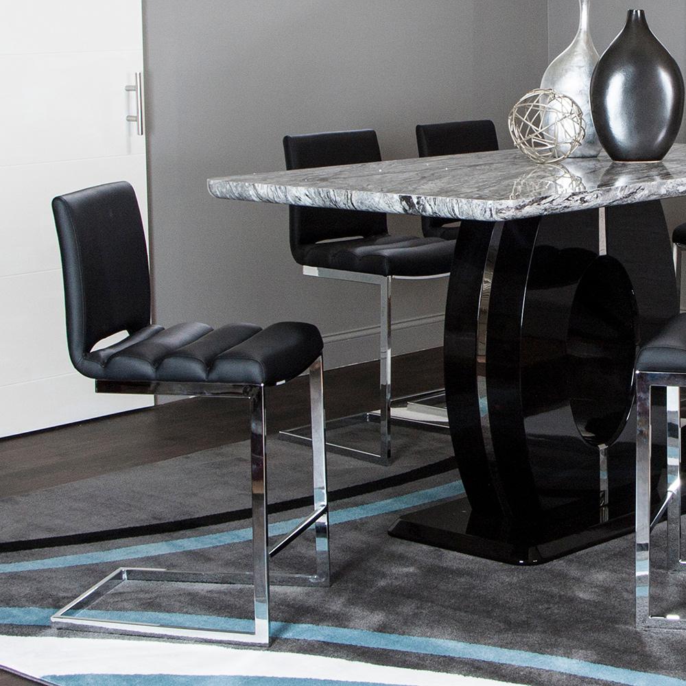 Sunset Trading - Delta 24in Upholstered Barstools (Set of 2) - Black/Silver Chrome Legs - CR-G5115-24-2 veiw 4