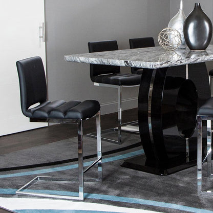 Sunset Trading - Delta 24in Upholstered Barstools (Set of 2) - Black/Silver Chrome Legs - CR-G5115-24-2 veiw 4