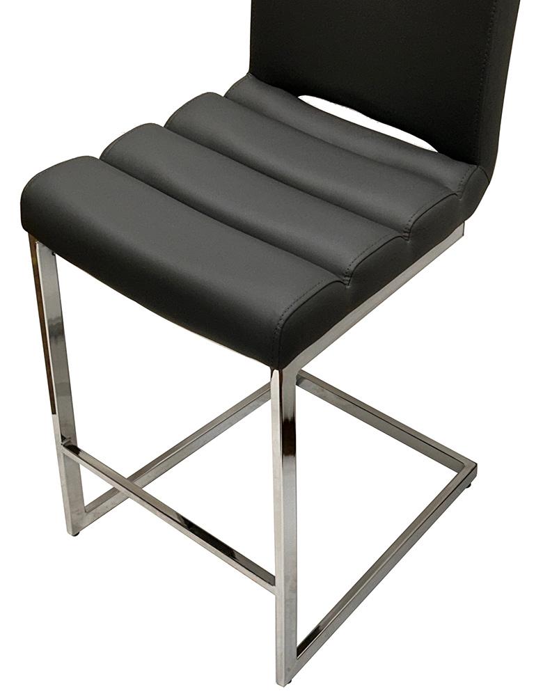 Sunset Trading - Delta 24in Upholstered Barstools (Set of 2) - Black/Silver Chrome Legs - CR-G5115-24-2 veiw 5