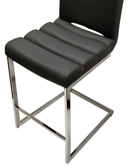 Sunset Trading - Delta 24in Upholstered Barstools (Set of 2) - Black/Silver Chrome Legs - CR-G5115-24-2 veiw 5