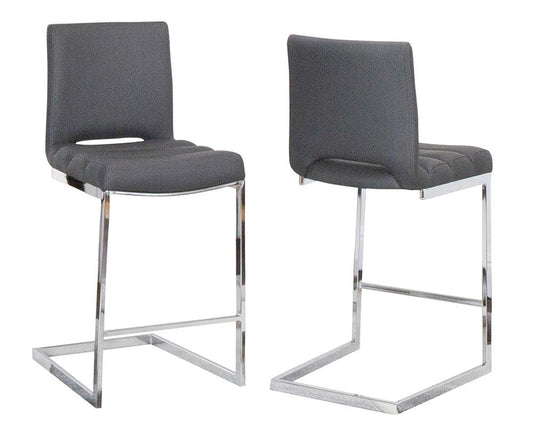 Sunset Trading - Delta 24in Upholstered Barstools (Set of 2) - Dark Gray/Silver Chrome Legs - CR-G5115-26-2 veiw 1