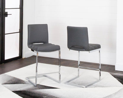 Sunset Trading - Delta 24in Upholstered Barstools (Set of 2) - Dark Gray/Silver Chrome Legs - CR-G5115-26-2 veiw 2