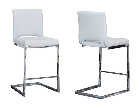 Sunset Trading - Delta 24in Upholstered Barstools (Set of 2) - Light Gray/Silver Chrome Legs - CR-G5115-25-2 veiw 1