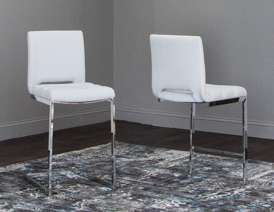 Sunset Trading - Delta 24in Upholstered Barstools (Set of 2) - Light Gray/Silver Chrome Legs - CR-G5115-25-2 veiw 2