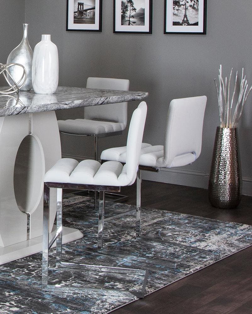 Sunset Trading - Delta 24in Upholstered Barstools (Set of 2) - Light Gray/Silver Chrome Legs - CR-G5115-25-2 veiw 4